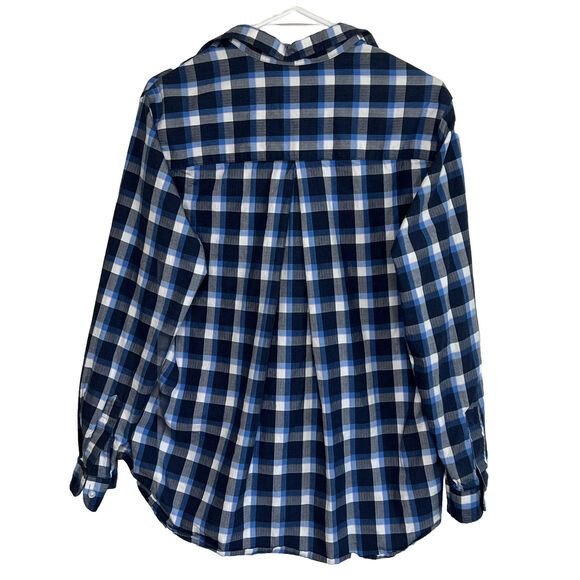 Grayson The Hero Size 3 Medium The Hero Blue Plaid Button Up 100% Cotton aa18 - Picture 3 of 6